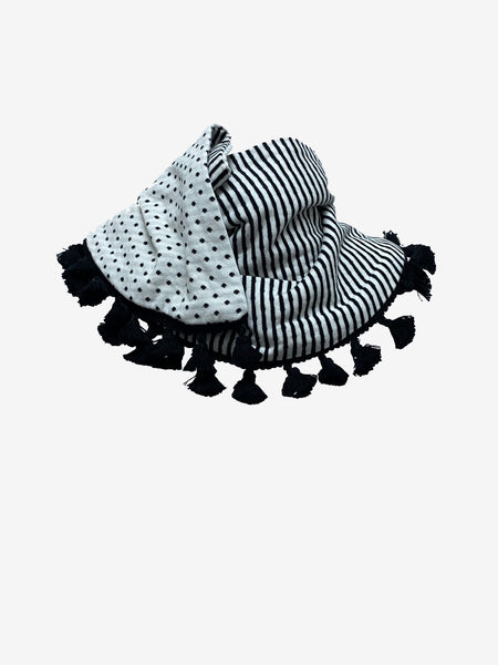 Stripes & Polka Dots Black-White Unisex Scarf