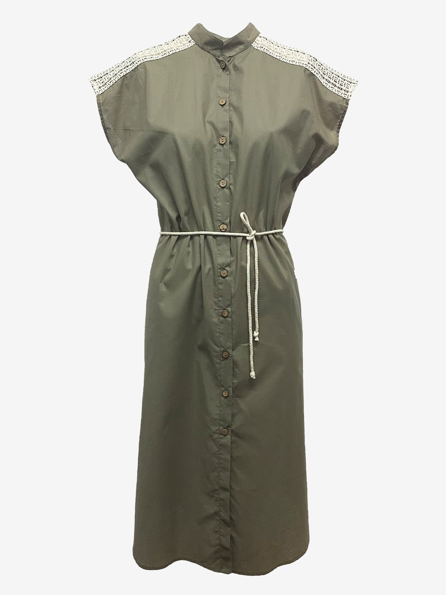 Olive Resort Shirt Dress