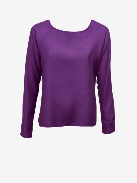 Violet Silk Blend Smart Casual Blouse