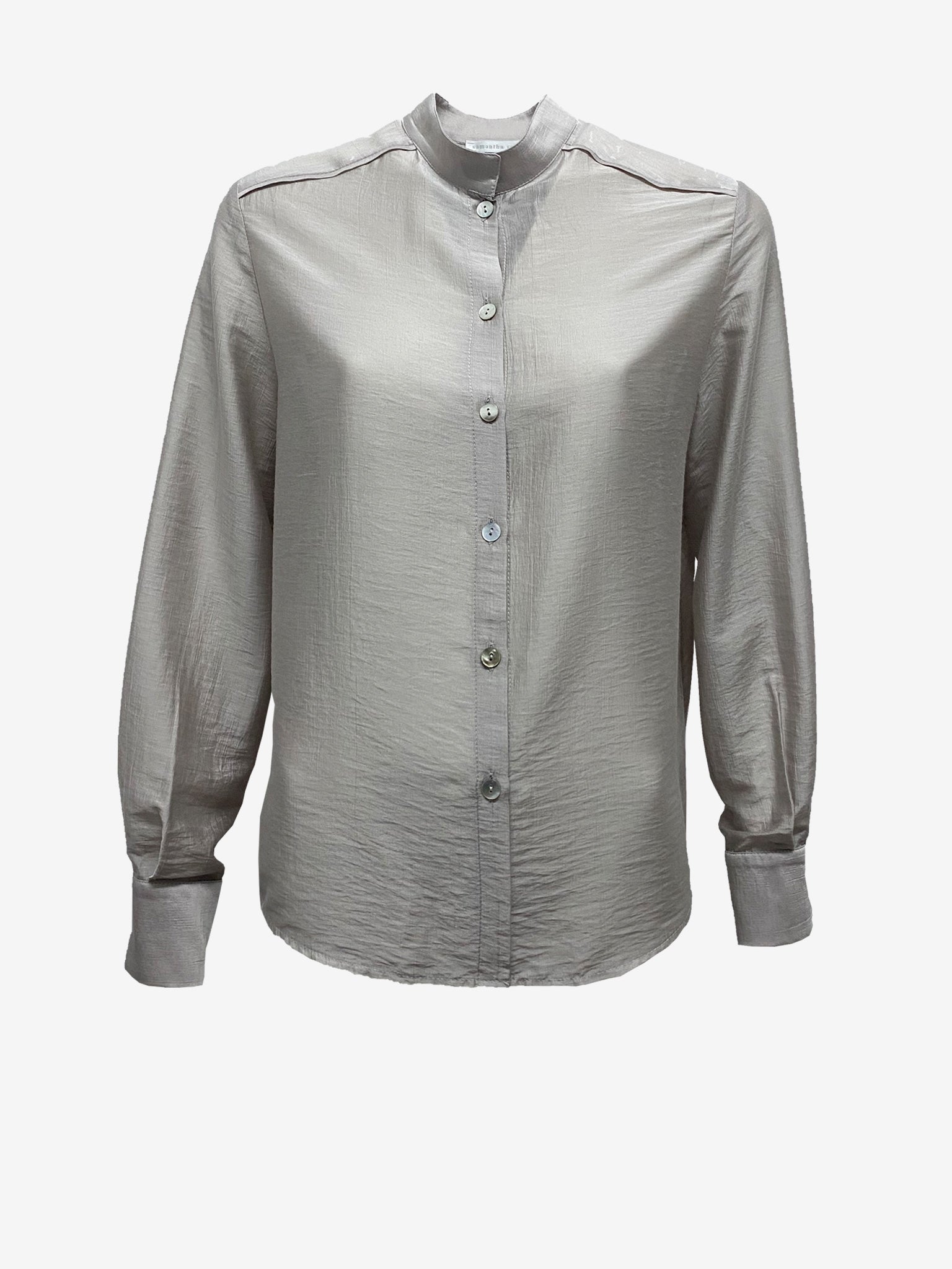 Grey Silk Blend Signature Shirt