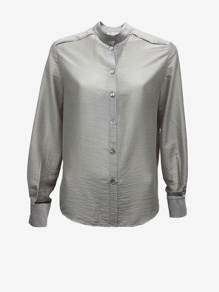 Grey Silk Blend Signature Shirt