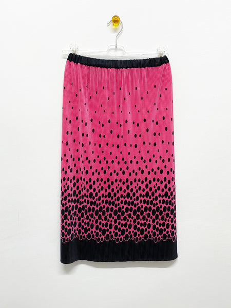 Pink-Black Pleated Tube Skirt
