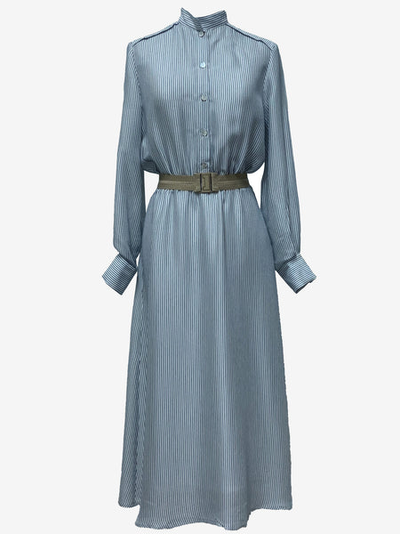 Blue Striped Signature Shirt Dress