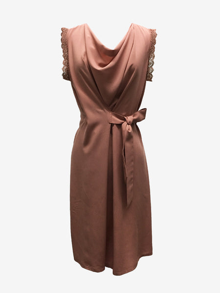 Copper Faux Wrap Dress