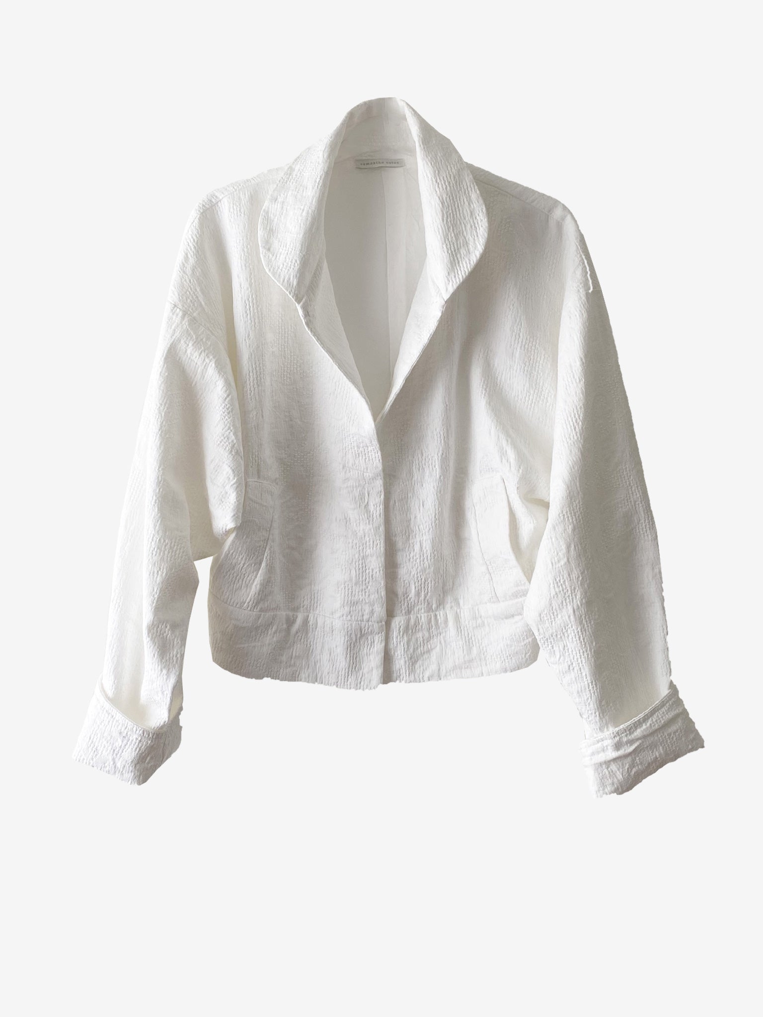 White Tailored Bomber Jacket
