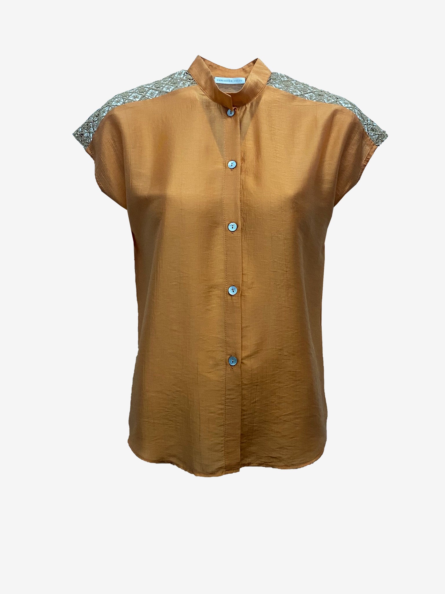 Sunkissed Orange Silk Shirt