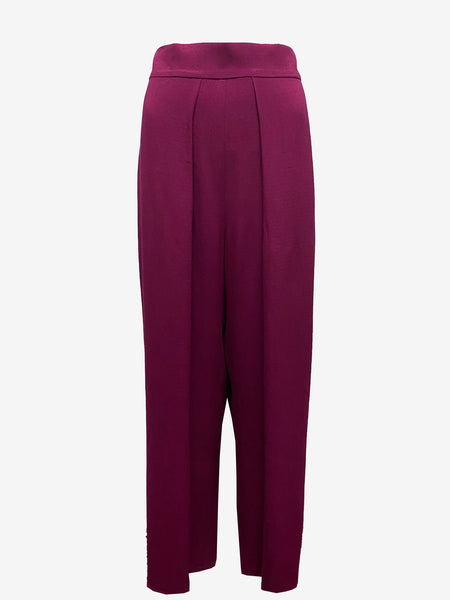 Violet Slinky Flare Pleat Pants