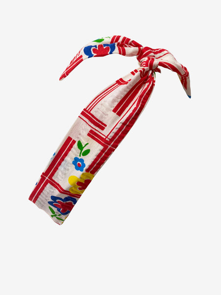 Handmade Wire Headband in 70's Vintage Print