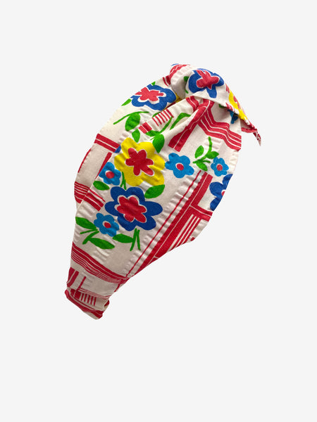 Handmade Summer Headband in 70's Vintage Print