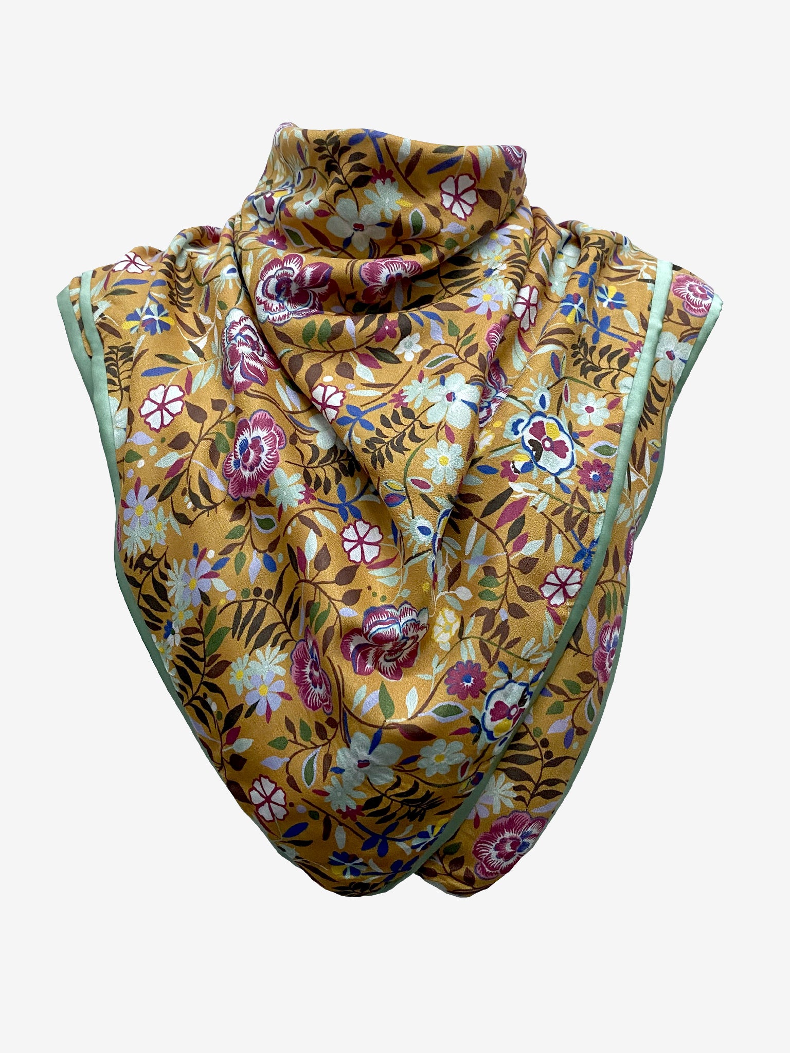 Athens Ochre-Mint Scarf
