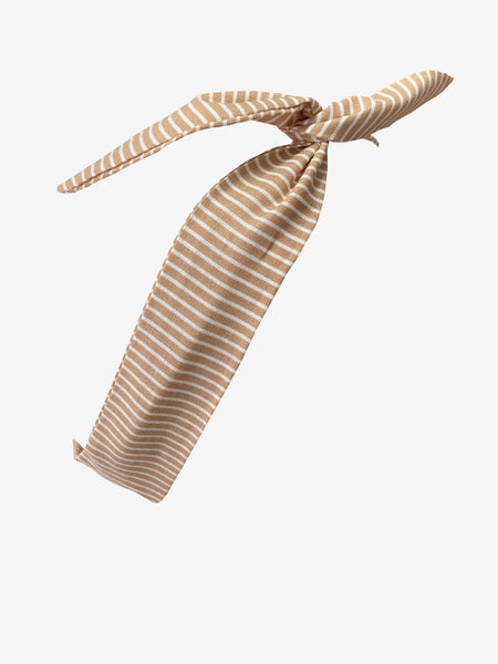 Handmade Wire Headband in Beige-White Stripes