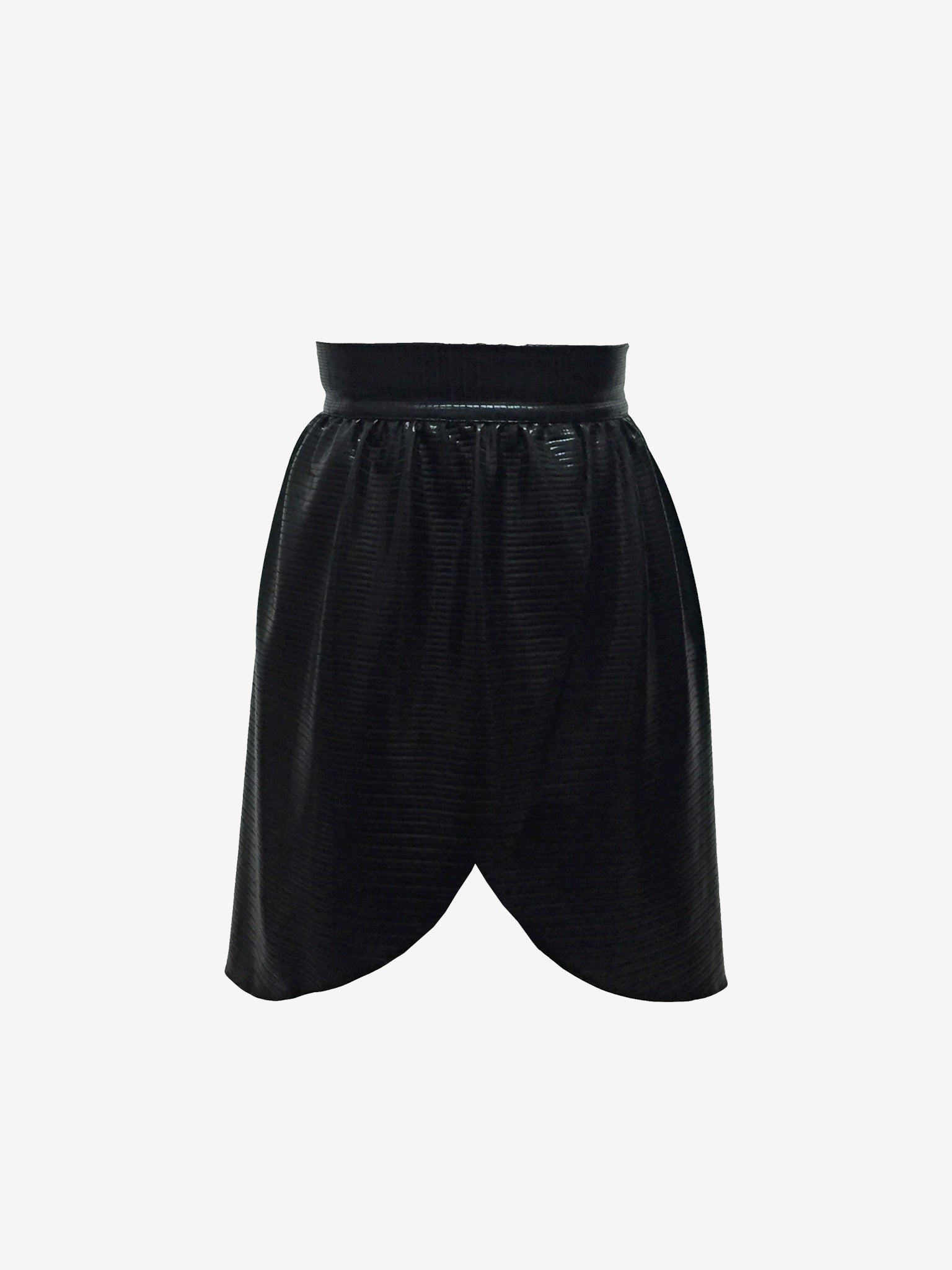 Slick Black Matrix Wrap Party Skirt