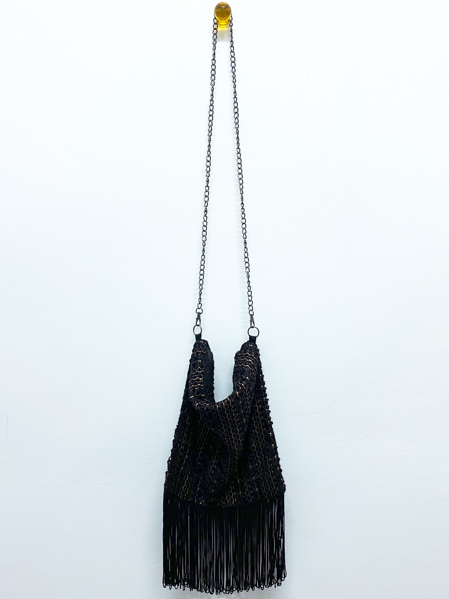 Black Copper Parisian Fringed Bag