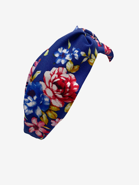 Handmade Summer Headband in Blue Floral