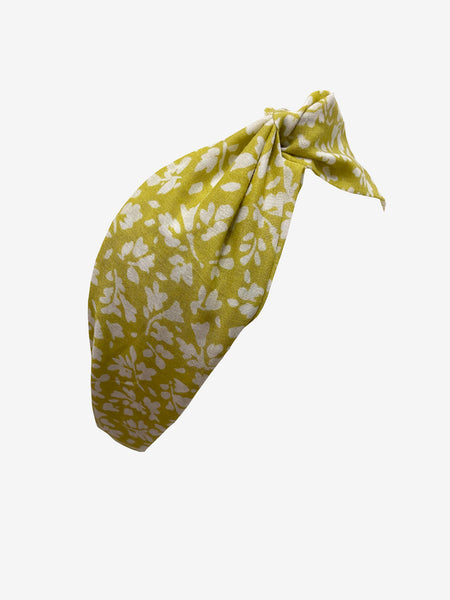 Handmade Summer Headband in Chartreuse Floral