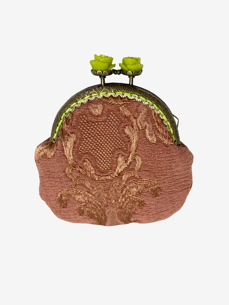 Handmade Coin Purse in Copper & Lime