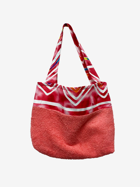 Coral-Aztec Towel Beach Accessory Bag