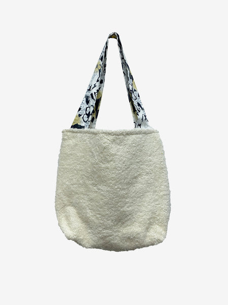 Ecru-Blk-White Towel Beach Accessory Bag