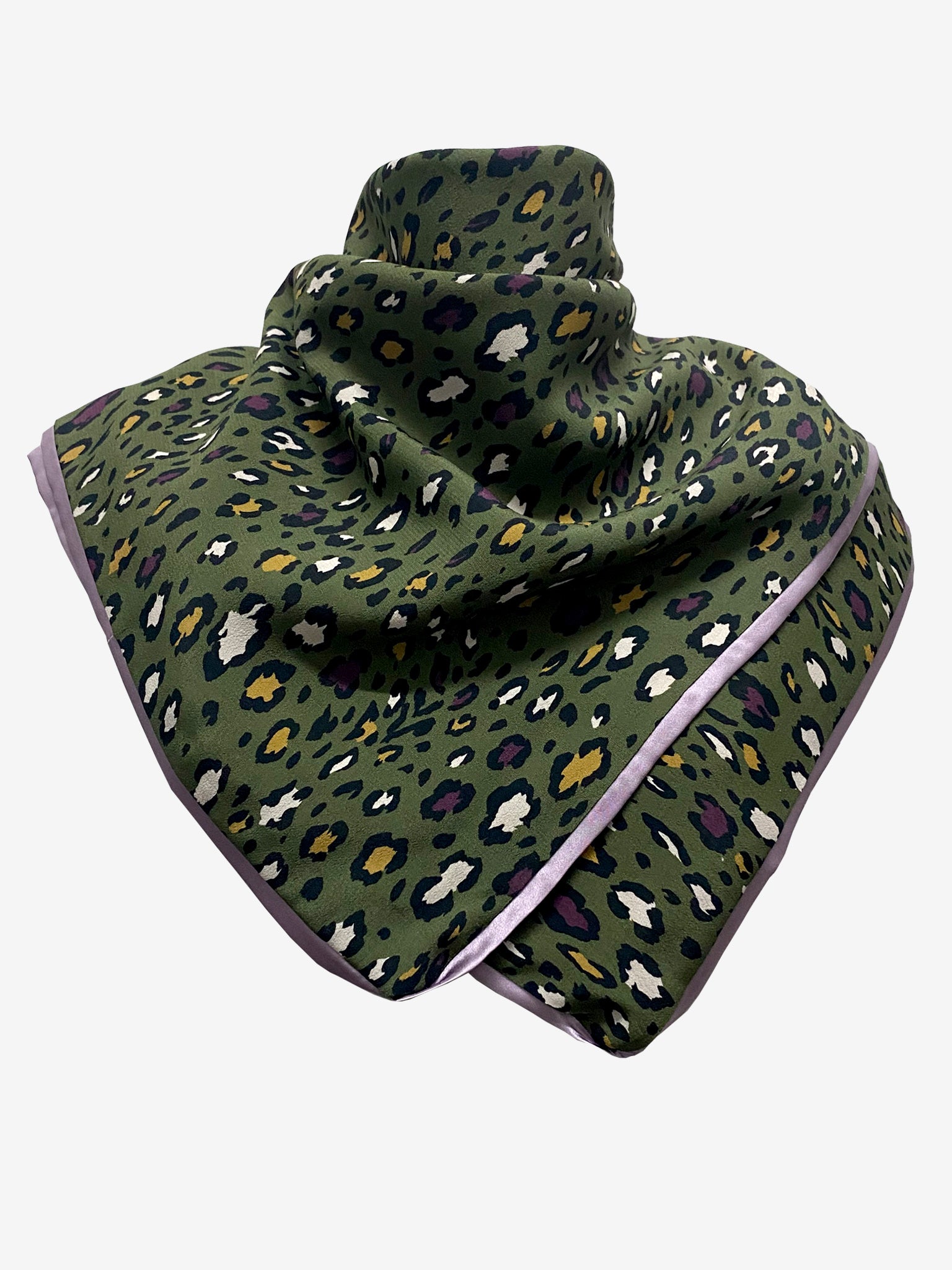 Athens Olive Leopard Scarf