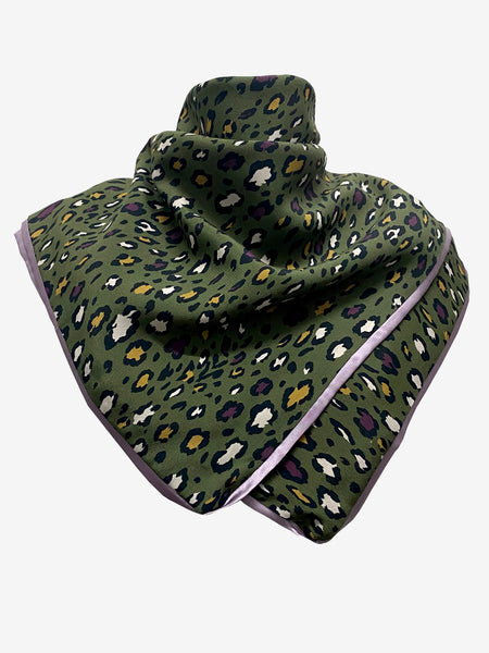 Athens Olive Leopard Scarf
