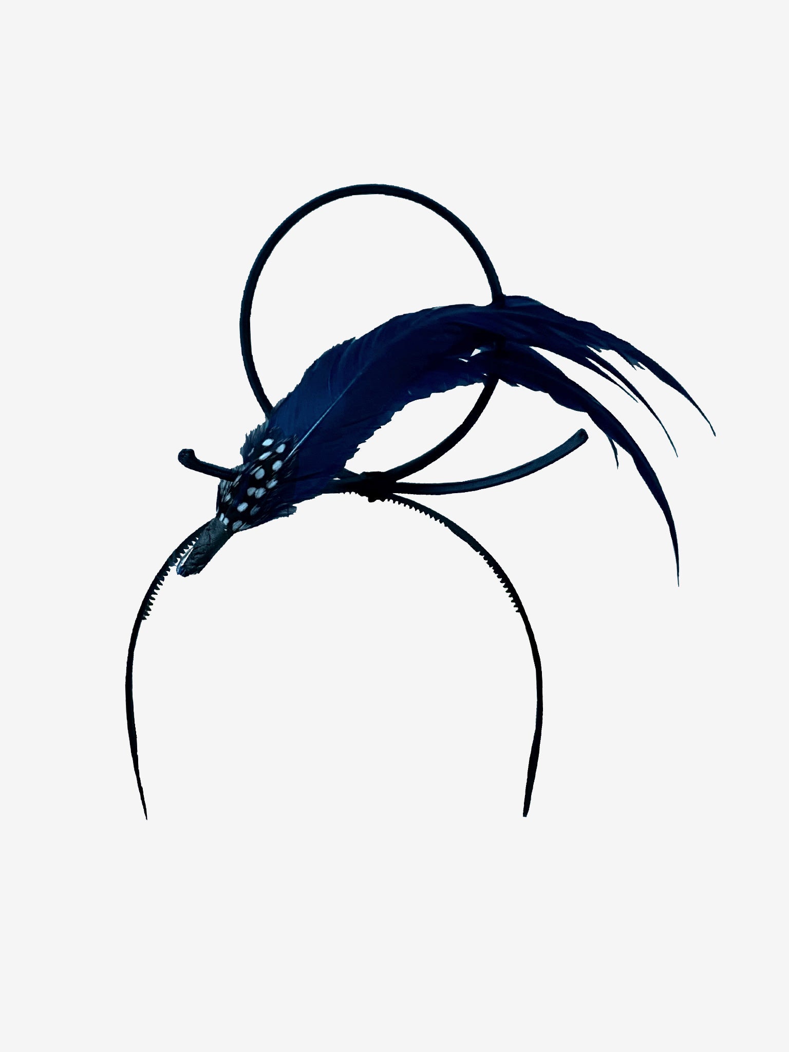 Navy Diana Feather Headpiece