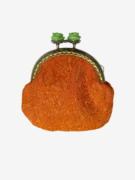 Handmade Coin Purse in Orange & Green