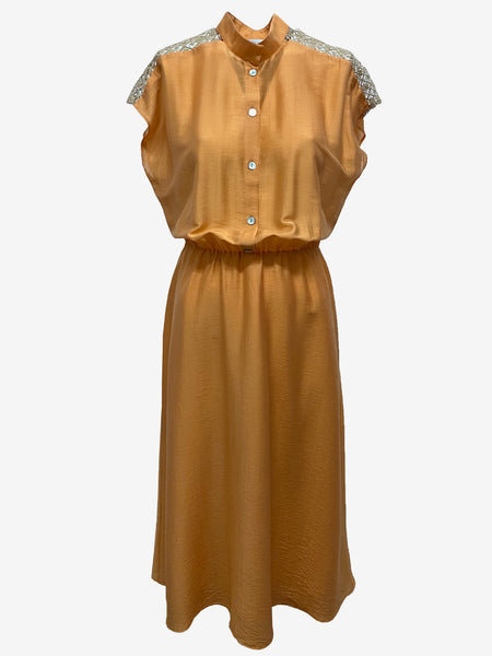 Sunset Silk Lace Signature Shirt Dress