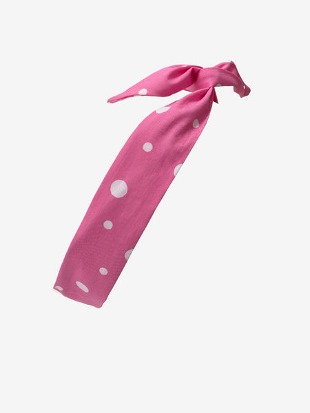 Handmade Wire Headband in Pink-White Polka Dots