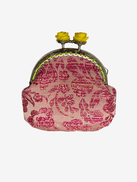 Handmade Coin Purse in Pink & Yellow