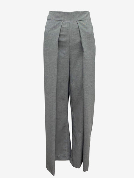 Pied De Poule Wide Pleat Pants