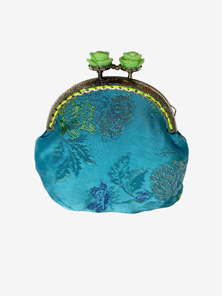 Handmade Coin Purse in Turquoise & Green