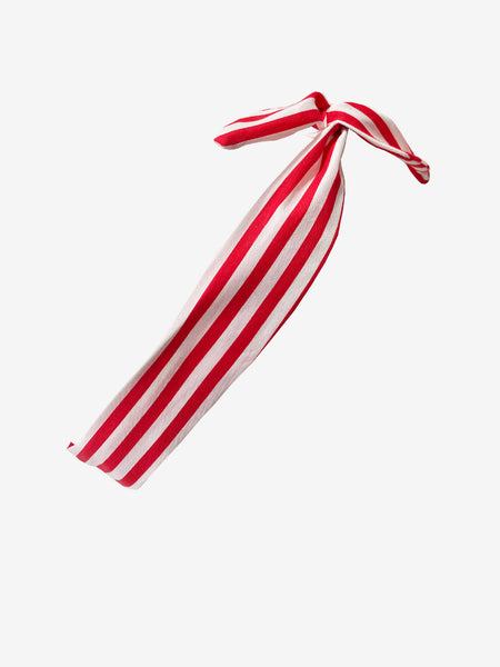 Handmade Wire Headband in White-Red Stripes