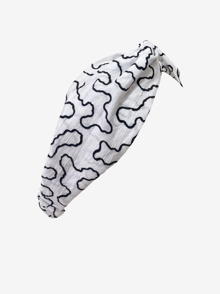 Handmade Summer Headband in White & Black
