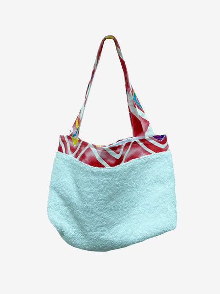 White-Aztec Towel Beach Accessory Bag