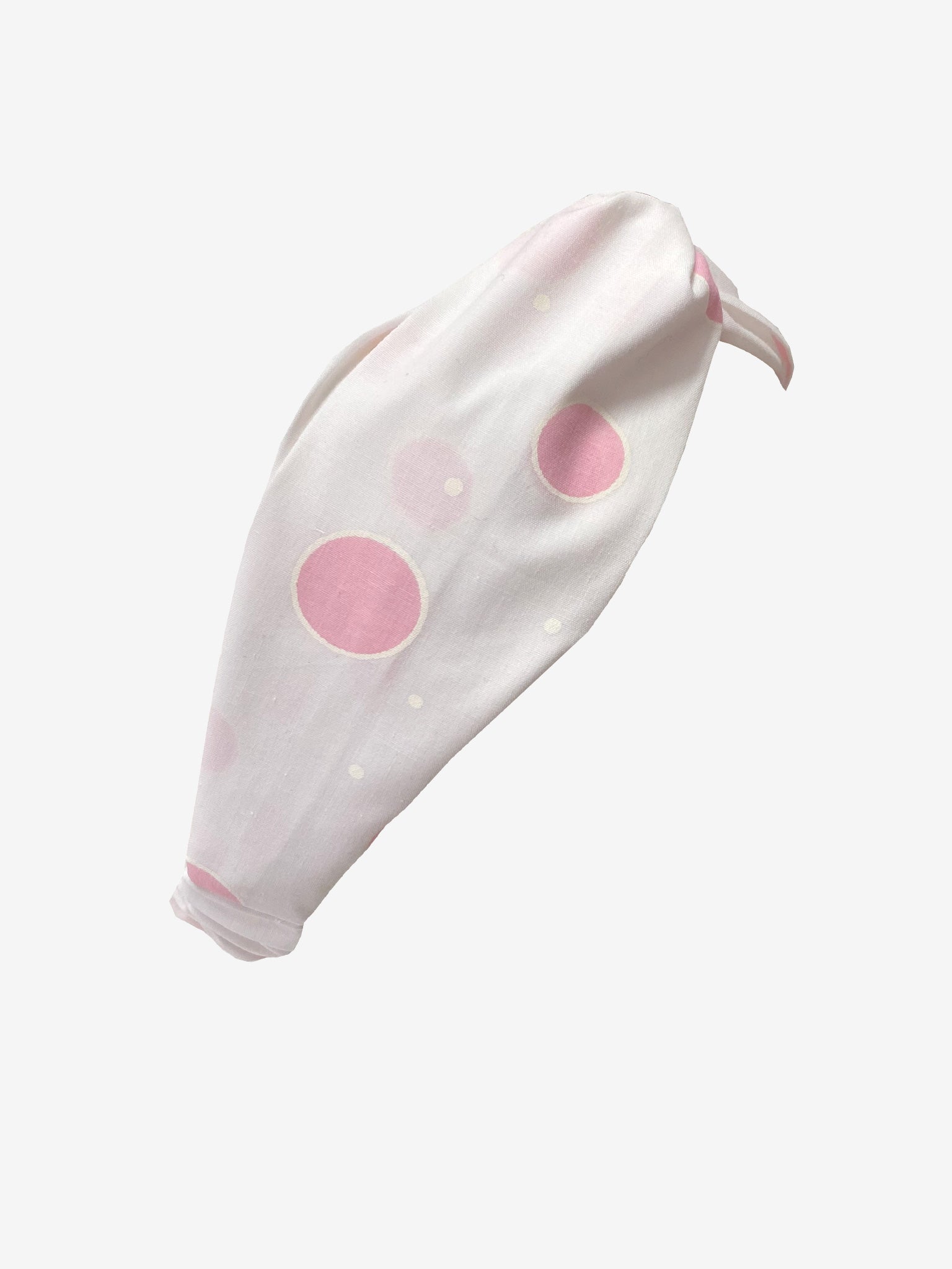 Summer Headband in White-Pink Polka Dot