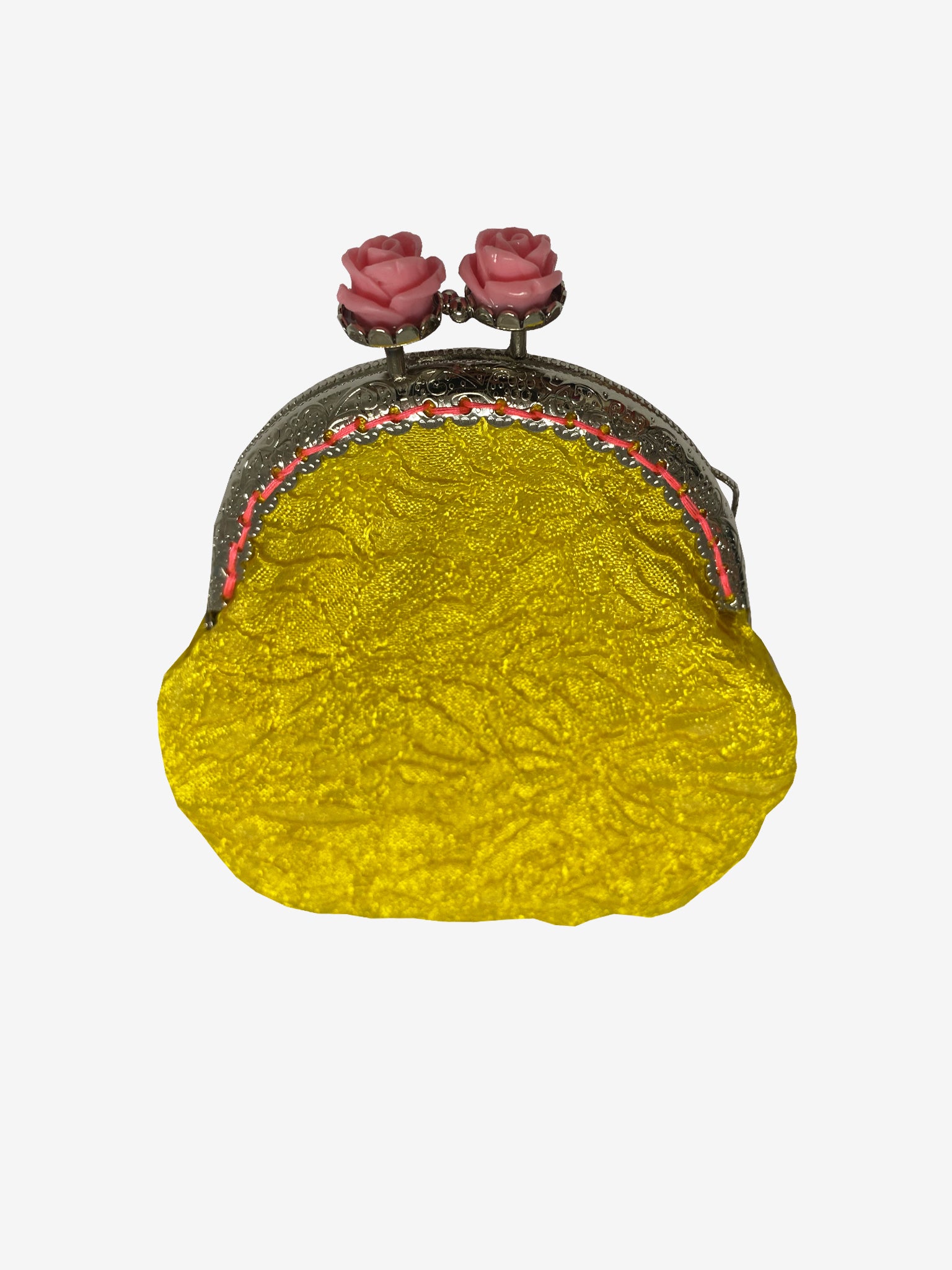 Handmade Coin Purse in Yellow & Pink