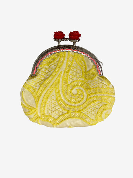 Handmade Coin Purse in Lemon & Red