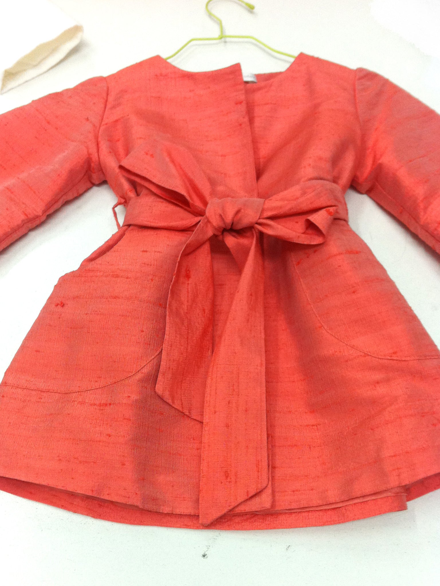 Sanguine Silk Trench Coat