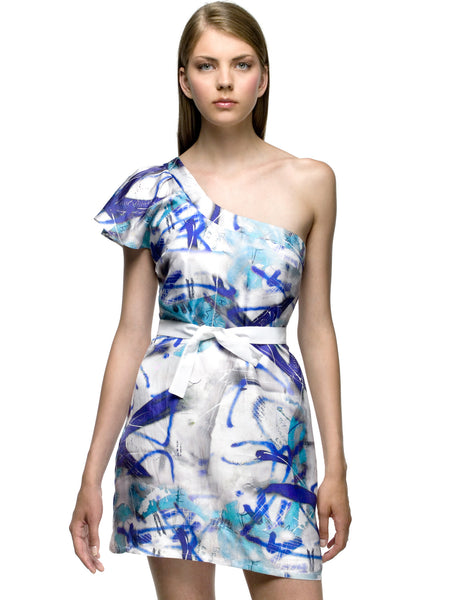 Silk Graffiti Cocktail Dress
