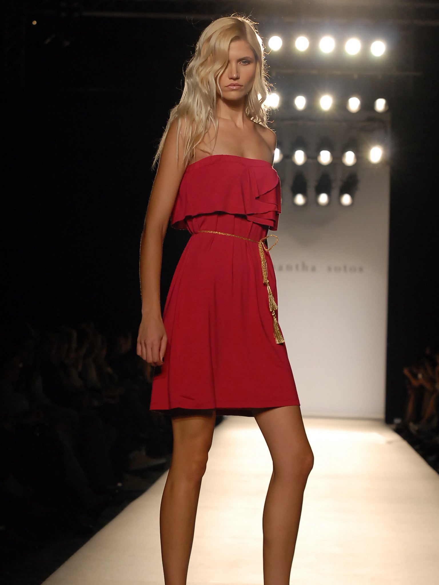 bouncy dress fashion show Fiery pleated bouncy Dress - Handmade African Jewelry