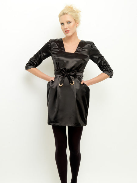 Shiny Black Dinner Dress