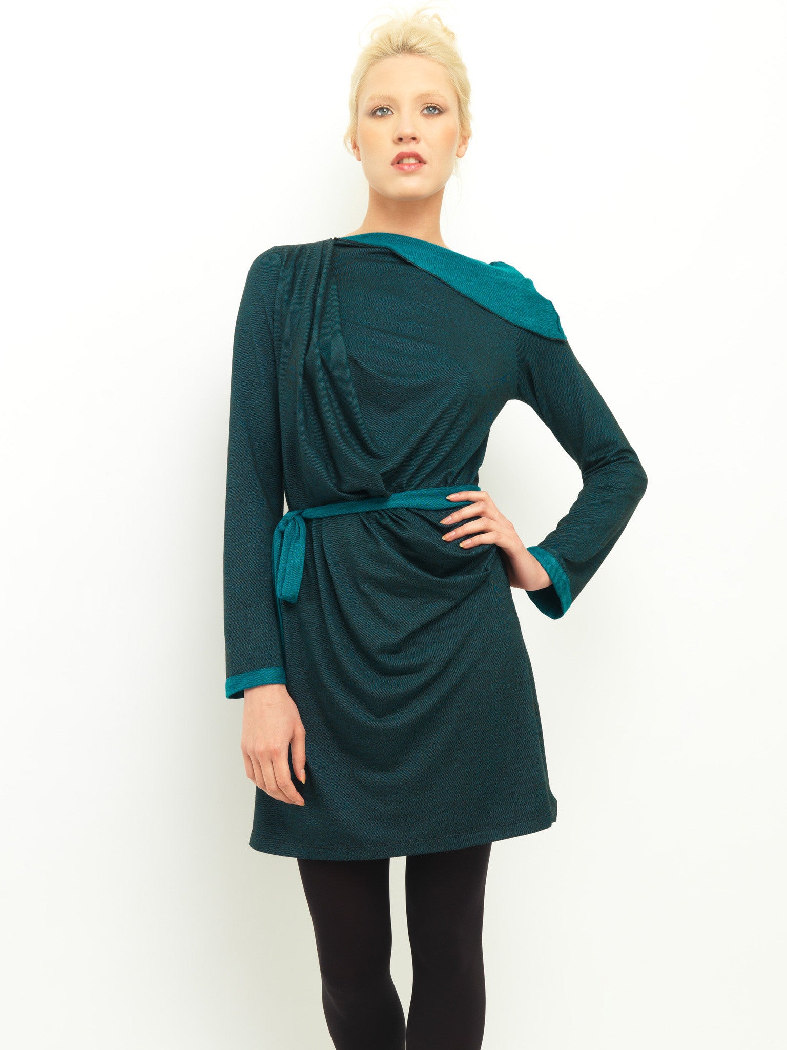 Two Tone Drape Dress