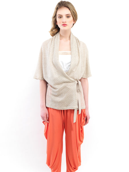 Linen Knit Wrap Cardi