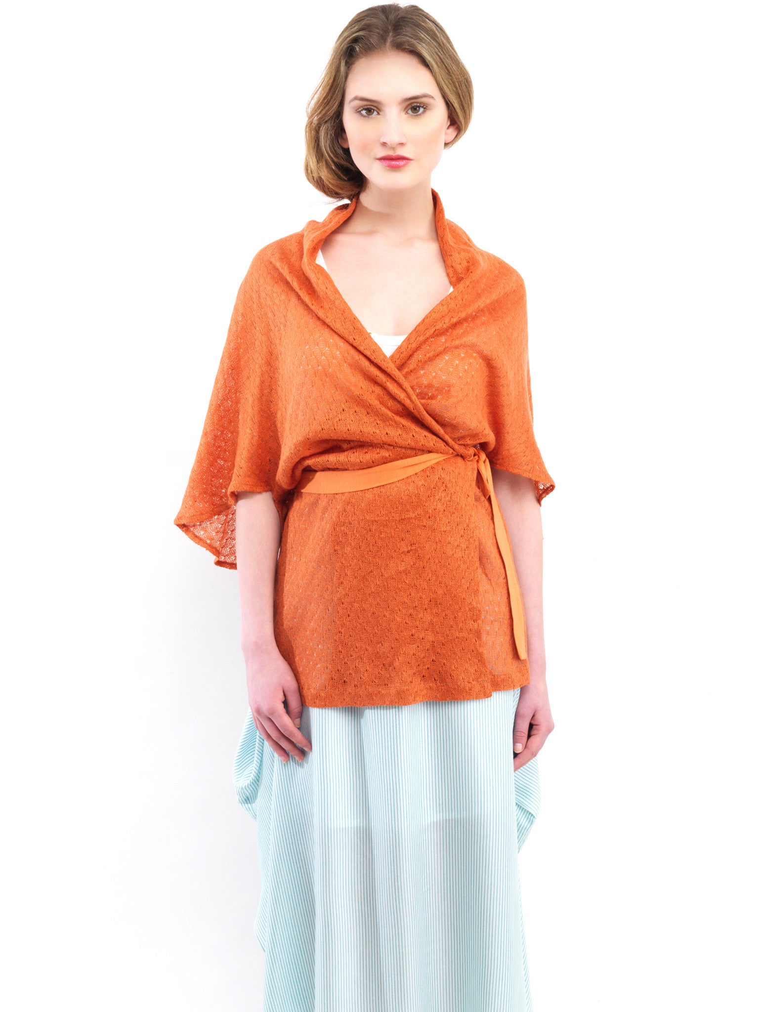 Linen Knit Wrap Cardi