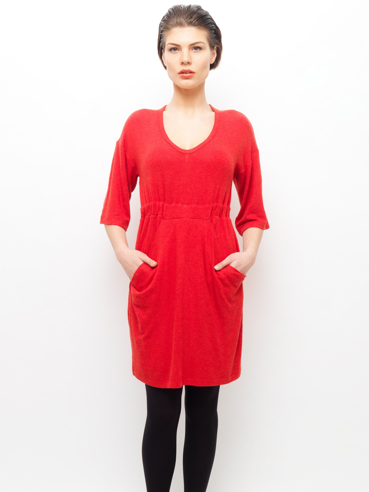 Red Knit Day Dress