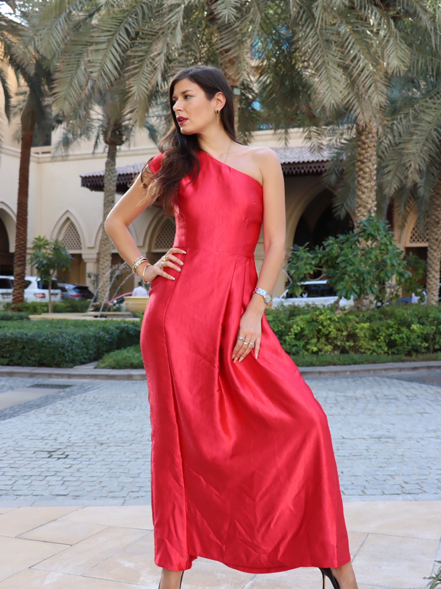 Cherry Evening Dress Pant Jumpsuit