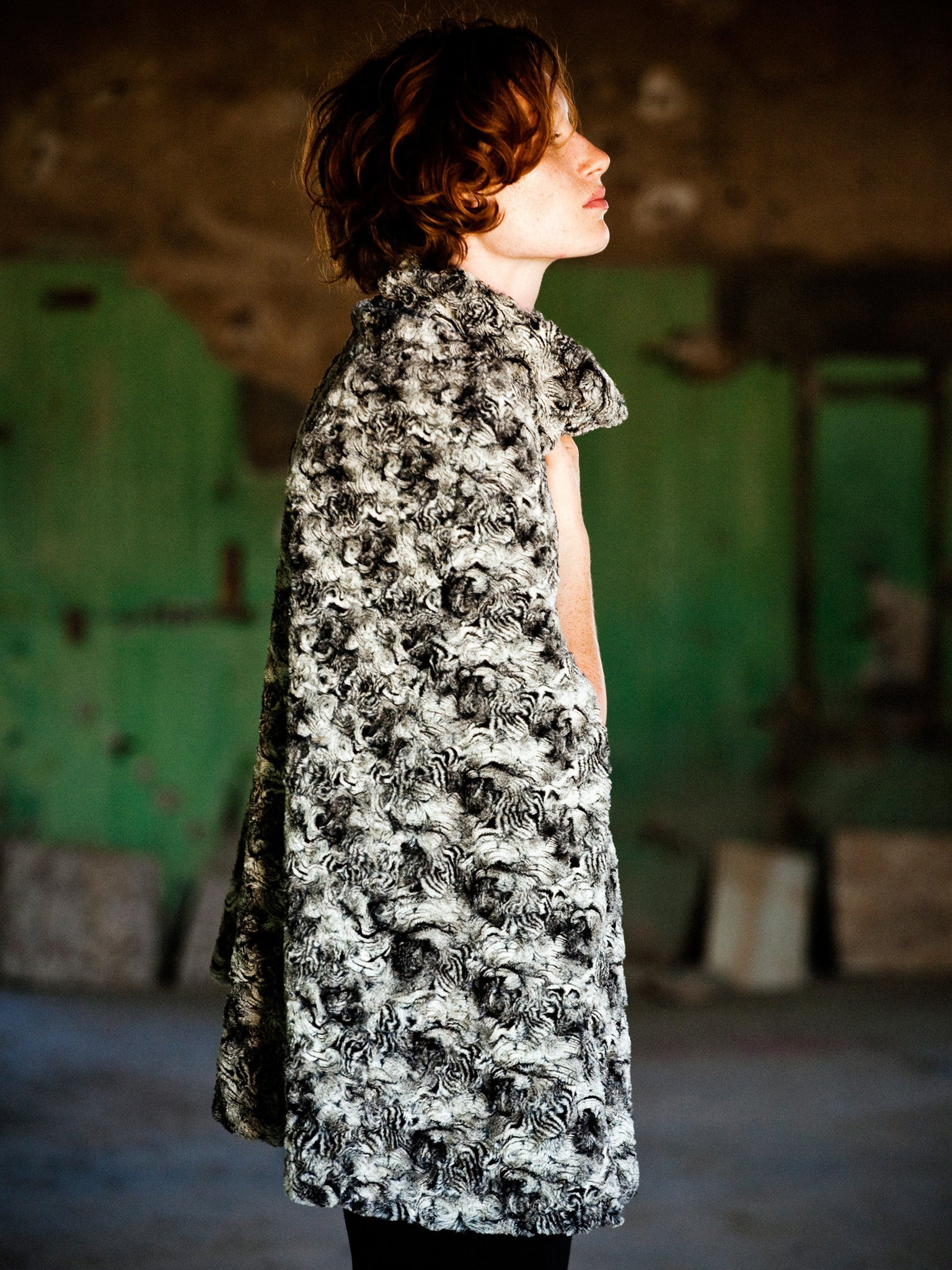 Faux Fur Poncho
