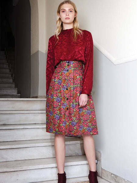 Red Print Skirt