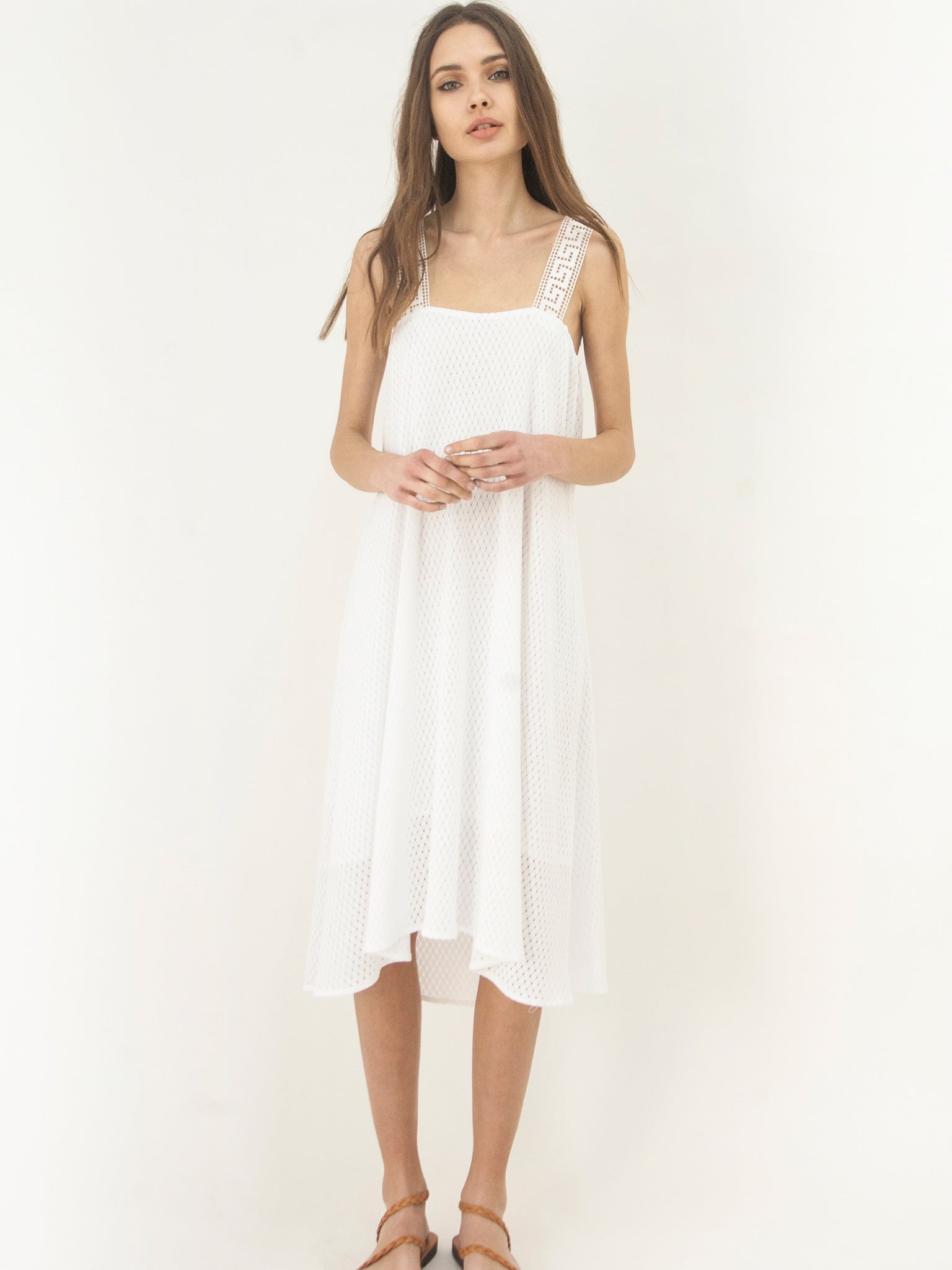 Grecian Island Dress White