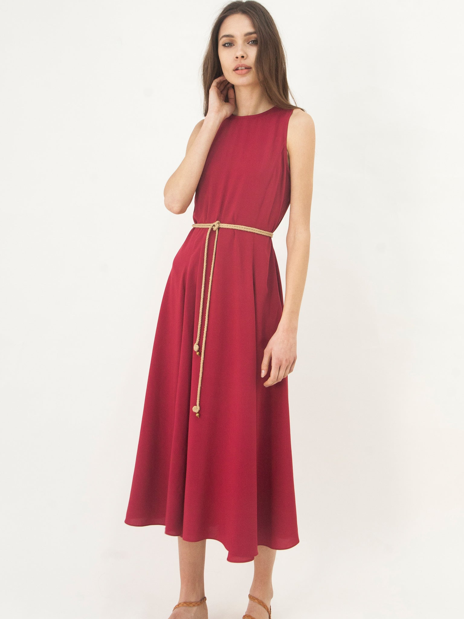 Panelled All Day Dress Crimson